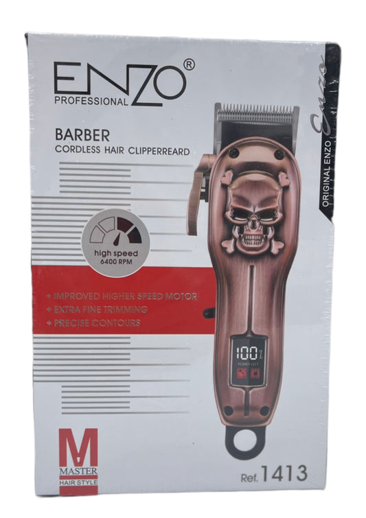 ENZO PROFESSIONAL Tondeuse A Cheveux Sans Fil - LCD - Avec Accessoires - EN 1413 - Bronze